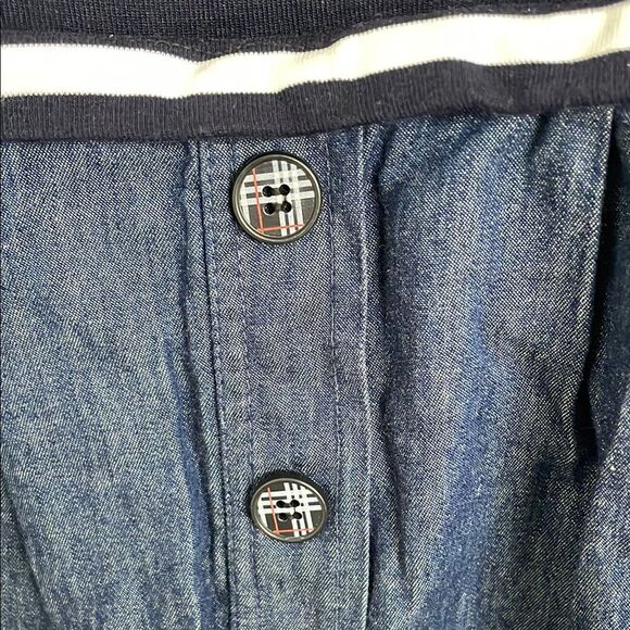 Striped Navy and Denim Dress feeding nursing maternity size M - Picture 7 of 7